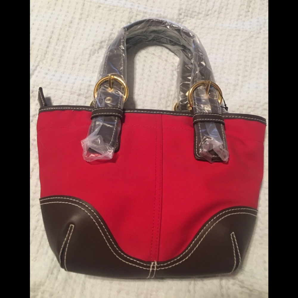 NWOT Small Nylon and leather bag